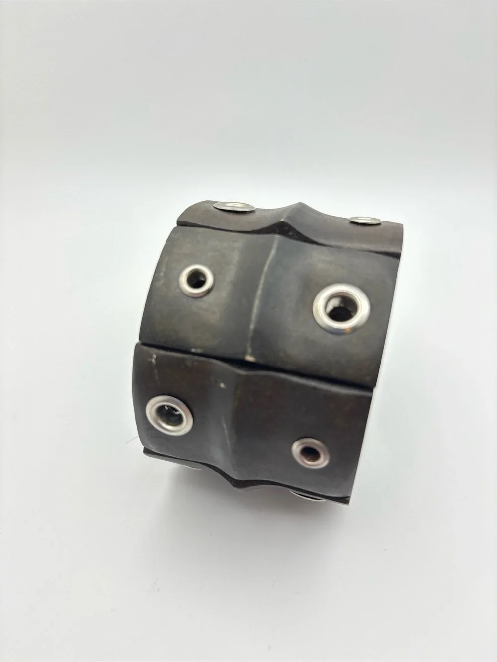 Black Wood Grommet Panel Bracelet for Men